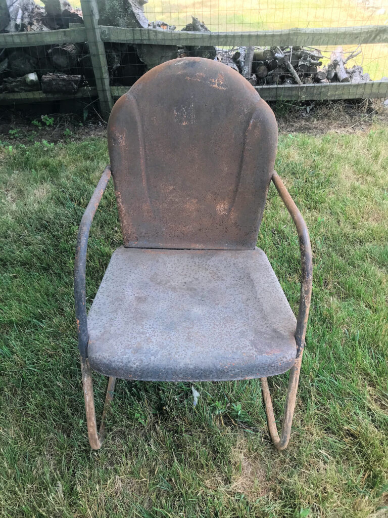 rusty vintage lawn chair