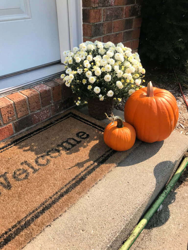 welcome mat with pumpkins