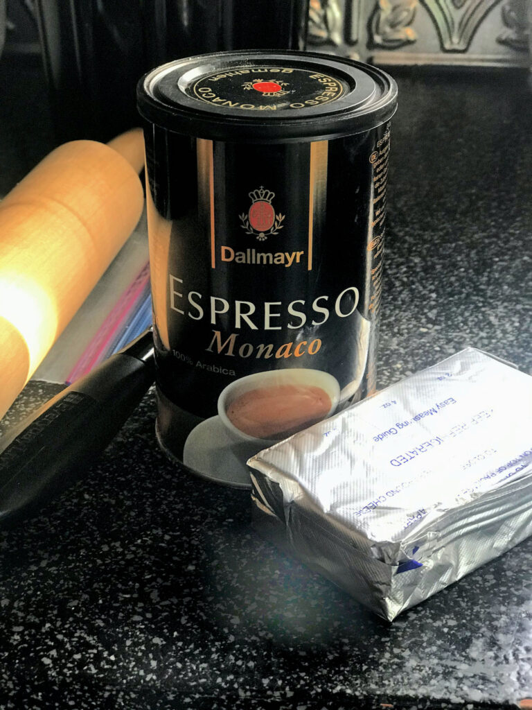 espresso powder and cream cheese