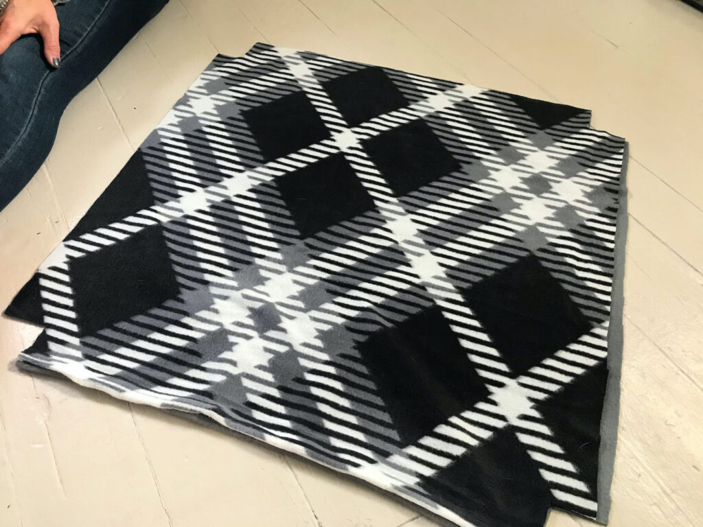 fleece with corners cut out