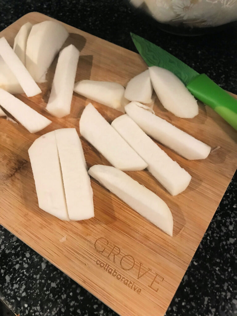 sliced turnips