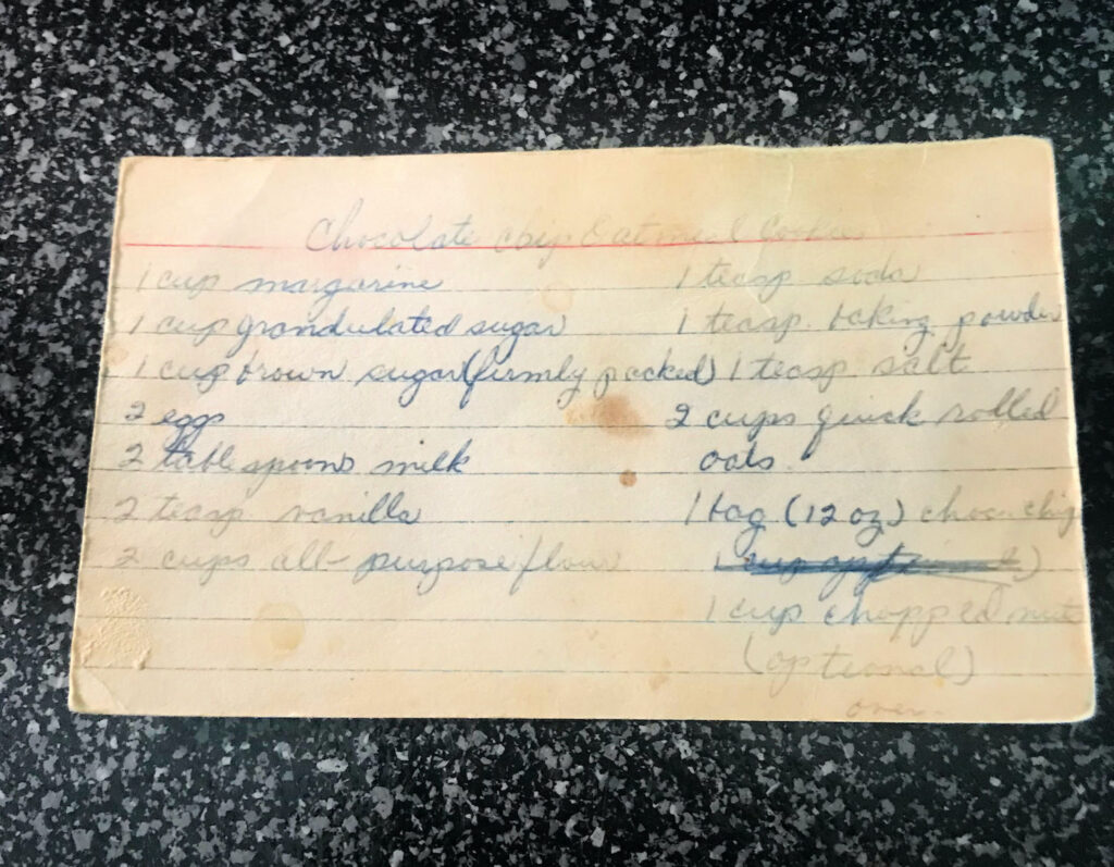 vintage recipe card