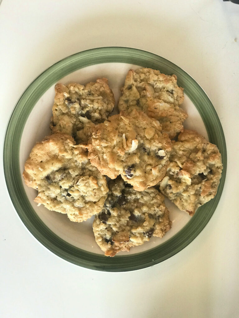 oatmeal chocolate chip cookies on plate