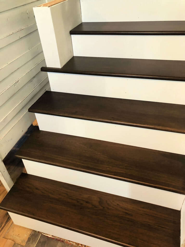 angle of freshly installed stairs