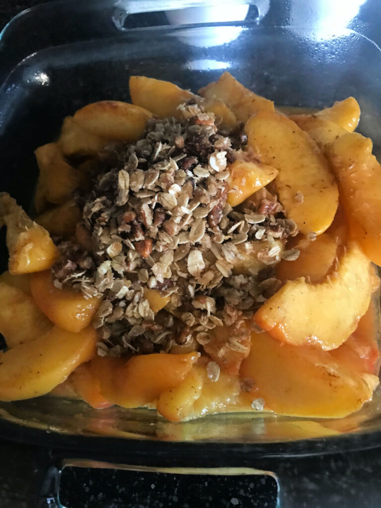 peaches with crumb topping