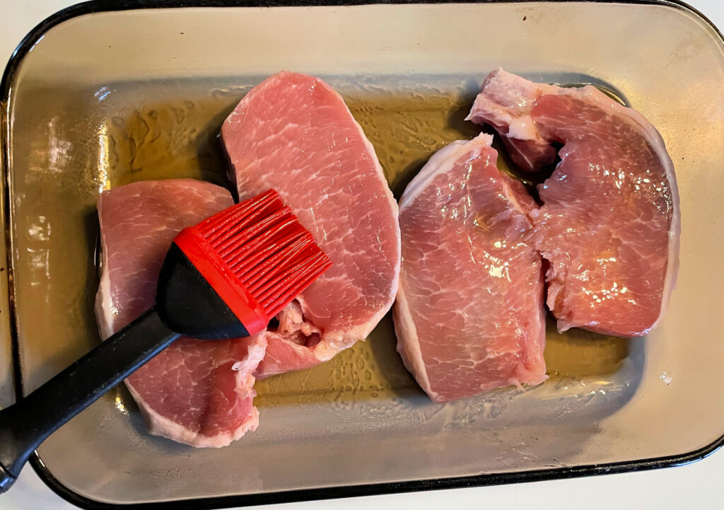 pork chops in olive oil