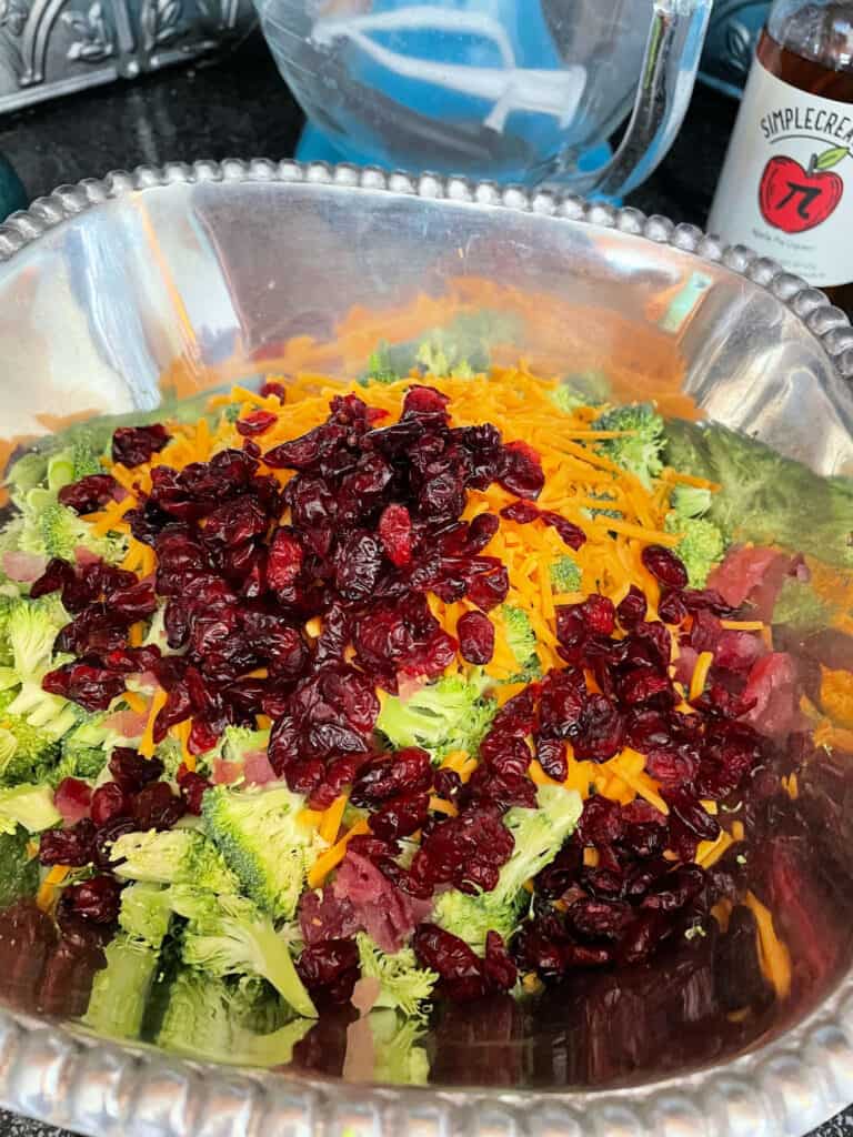 cranberries on salad
